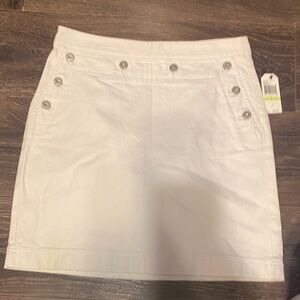 Nautica White Mini Skirt with Button Accents